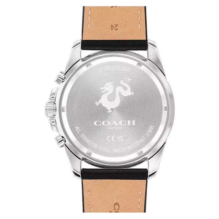 Coach Men’s Quartz Black Leather Strap Blue - Free worldwide shipping