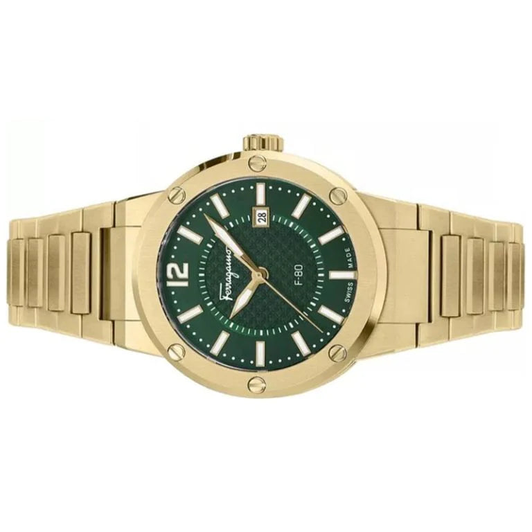 Ferragamo Men’s Swiss Made Quartz Green Silicone Strap Green - Free worldwide shipping