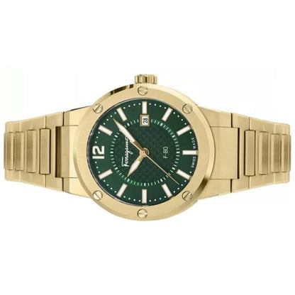 Ferragamo Men’s Swiss Made Quartz Green Silicone Strap Green - Free worldwide shipping