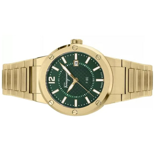 Ferragamo Men’s Swiss Made Quartz Green Silicone Strap Green - Free worldwide shipping