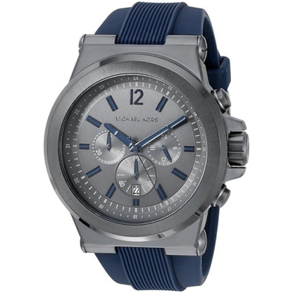 Michael Kors Men’s Chronograph Quartz Blue Silicone Strap Grey Dial 48mm Watch MK8493 - Free worldwide shipping