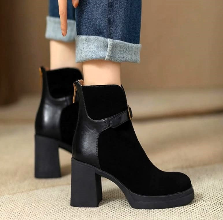 versatile thick sole thick heel women boots