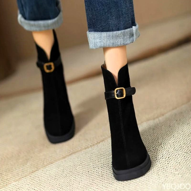 versatile thick sole thick heel women boots