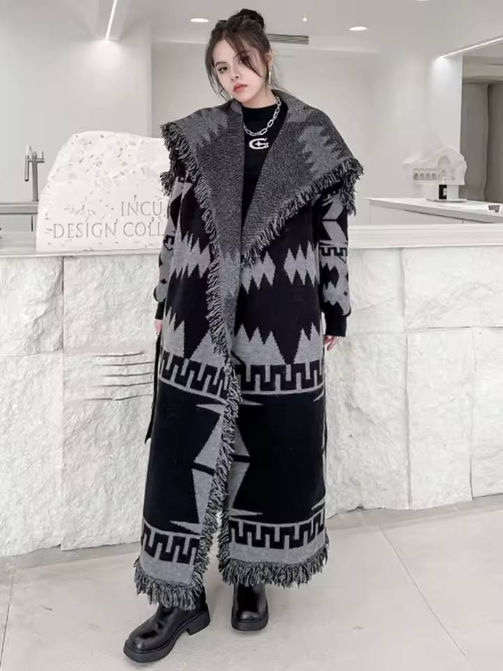 Knitted cardigon Long Coat