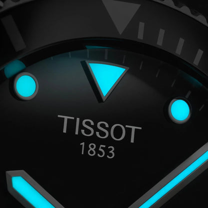 TISSOT Men’s Swiss Made Quartz Black Silicone Strap Black- Free worldwide shipping