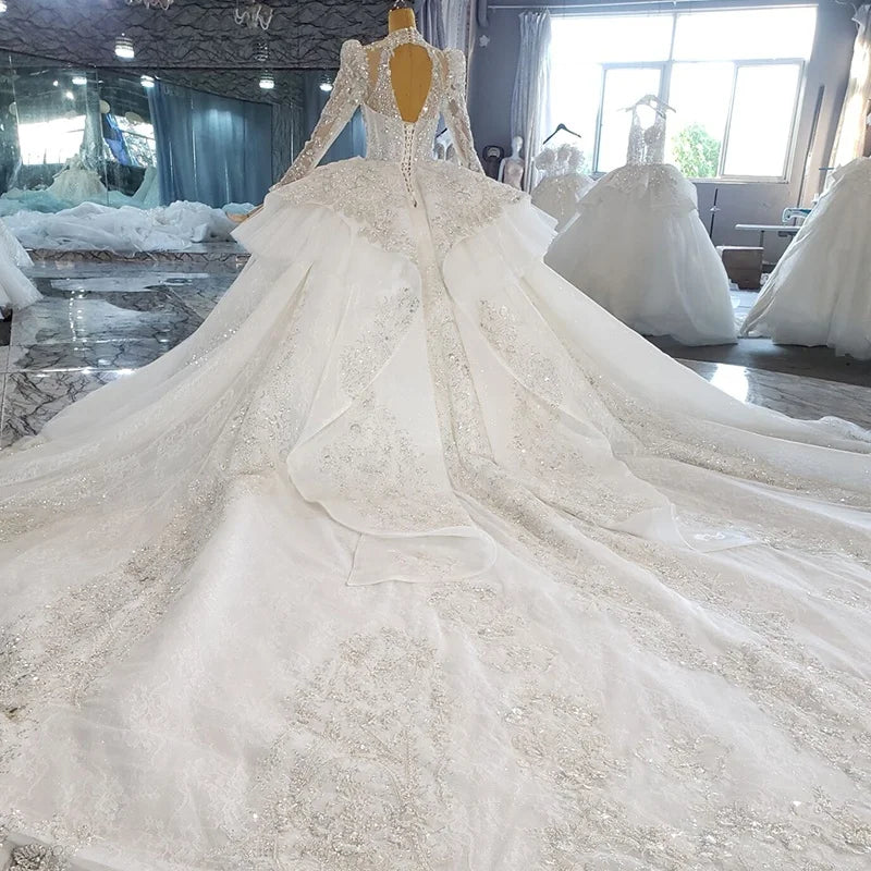 New Fashion Long Sleeve Princess Wedding Dress Bridal Gowns - Free worldwide shipping