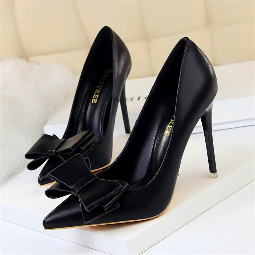 Sweet Woman Pumps Soft Leather Pointy Toe - Shipping free worldwide