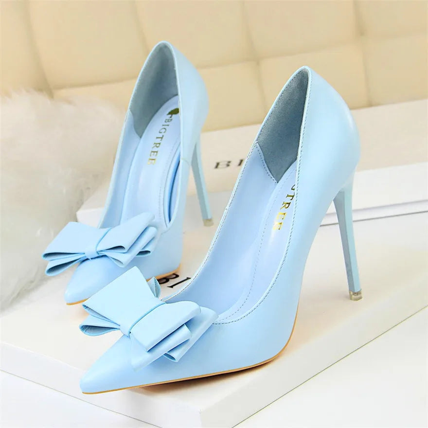Sweet Woman Pumps Soft Leather Pointy Toe - Shipping free worldwide