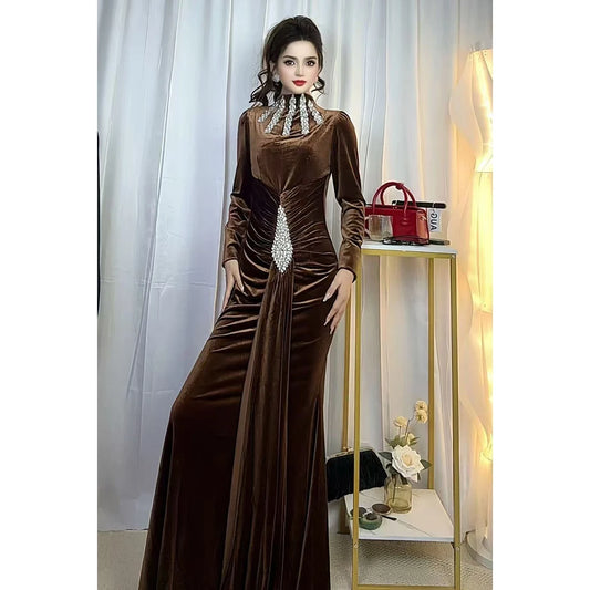 Beading Pearls Bow Elegant Sexy Party Midi Dress - Free Worldwide Shipping