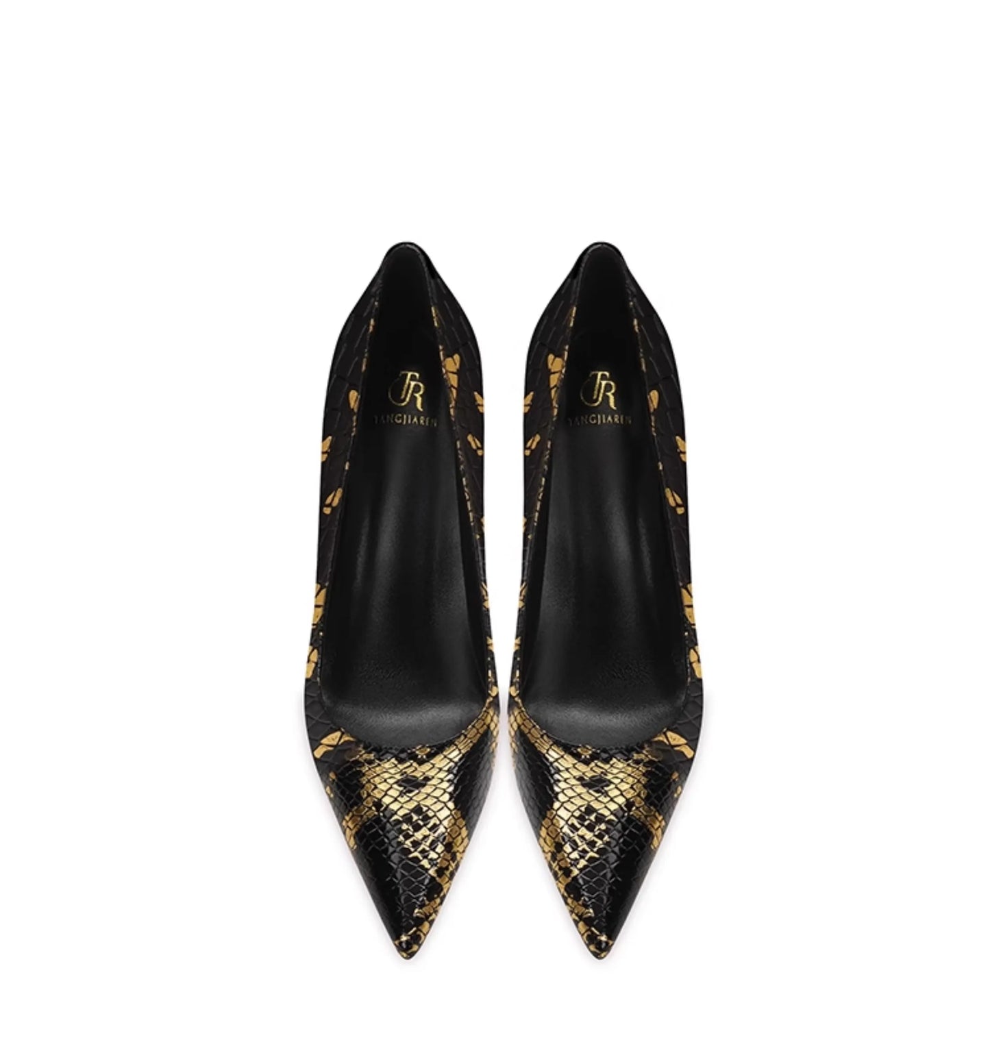 Snake Pattern Pointed Toe Slim Heel