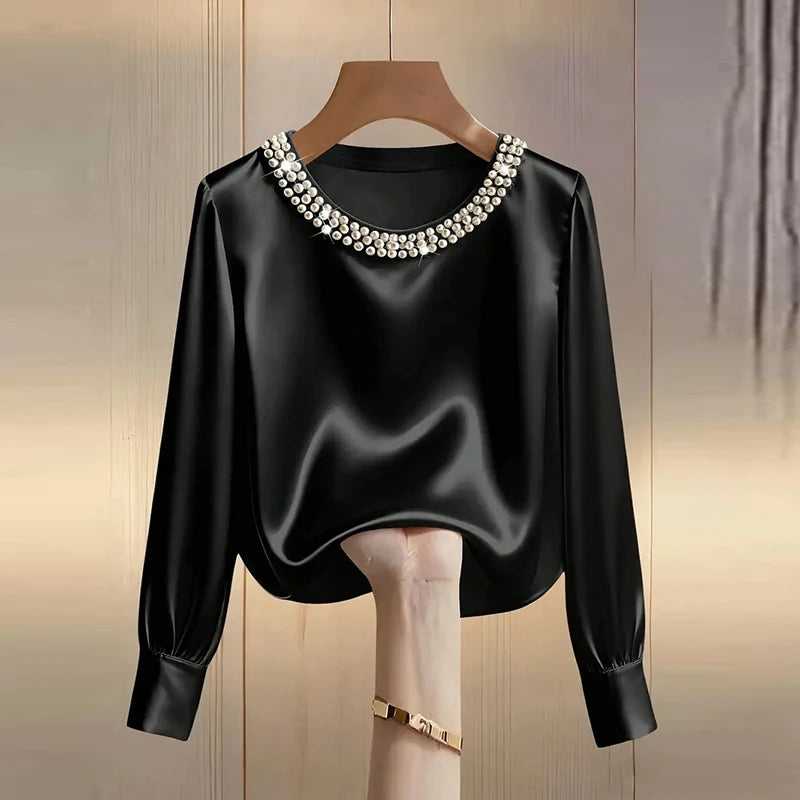 Elegant Satin Shirt Women- Free worldwide shipping