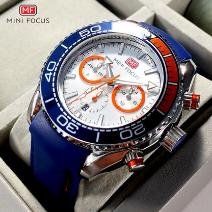MINI FOCUS Chronograph Quartz Watches for Men Fashion Sport Wristwatch - Shipping free worldwide