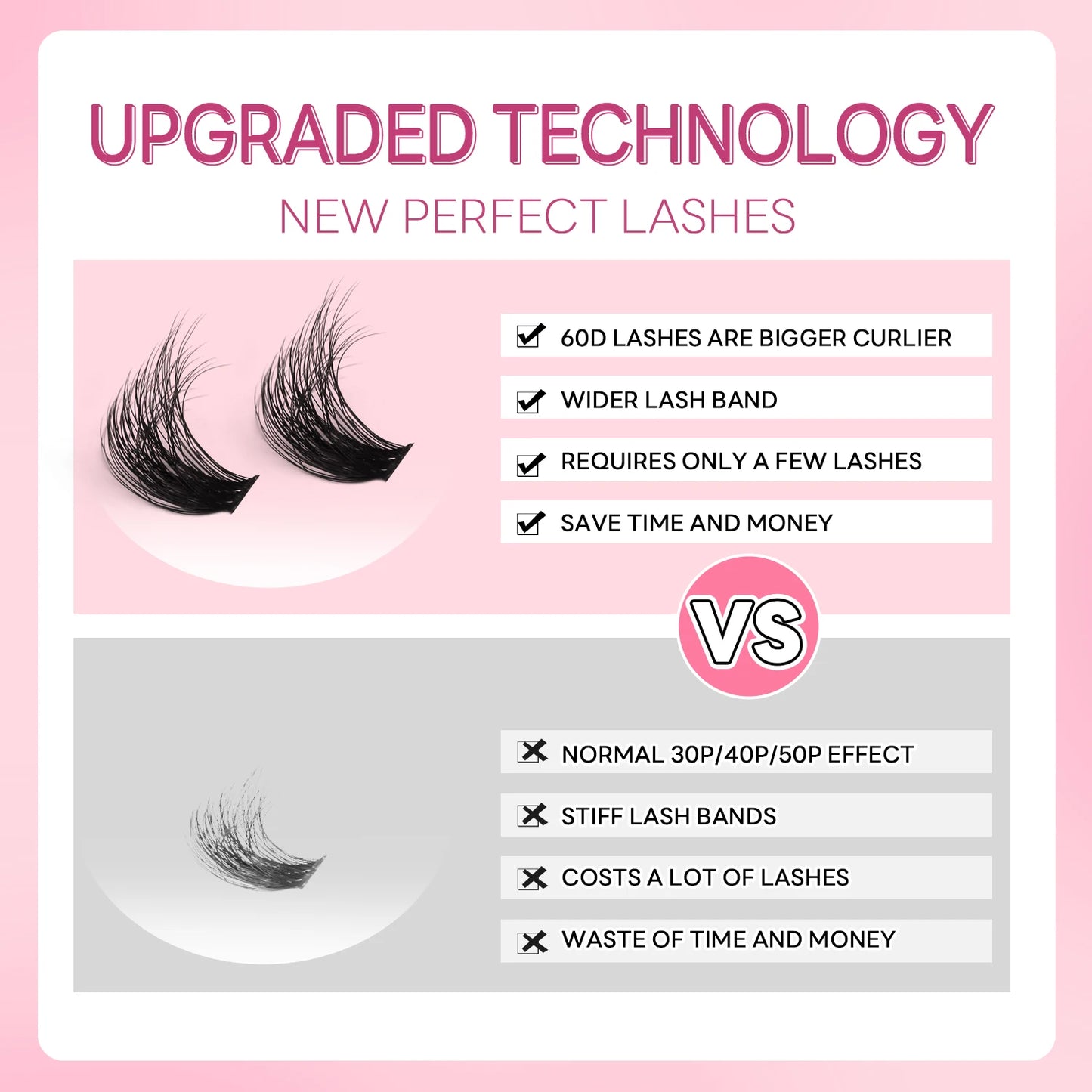 GROINNEYA Lashes Clusters Faux Mink Lashes Eyelash Extension Voluminous Fluffy Wispy Cat Eyelashes Eyelashes Clusters Makeup- free worldwide shipping