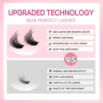 GROINNEYA Lashes Clusters Faux Mink Lashes Eyelash Extension Voluminous Fluffy Wispy Cat Eyelashes Eyelashes Clusters Makeup- free worldwide shipping