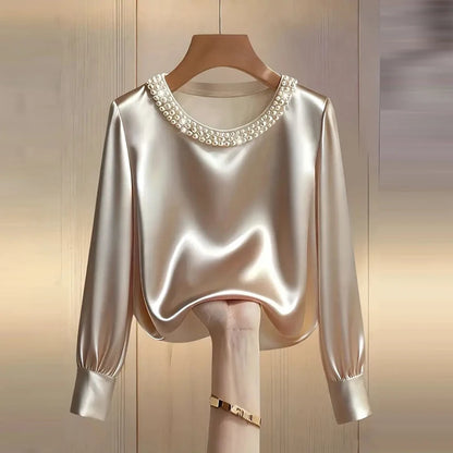 Elegant Satin Shirt Women- Free worldwide shipping