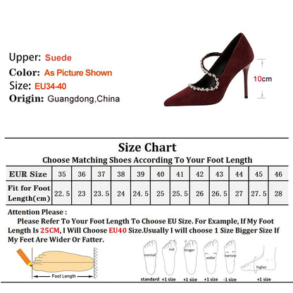 Gorgeous Women's Pumps Rhinestone Chain - free worldwide shipping