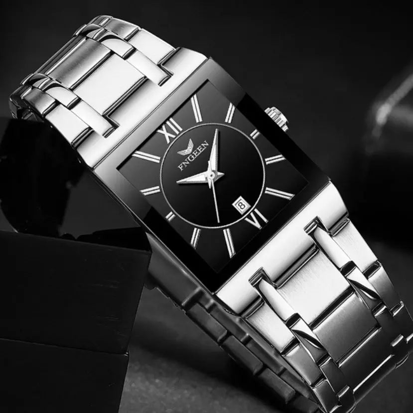 Fngeen Top Brand Luxury Men Quartz Watch Steel Bracelet Male Golden Wristwatches Date Waterproof relogio masculino Clock