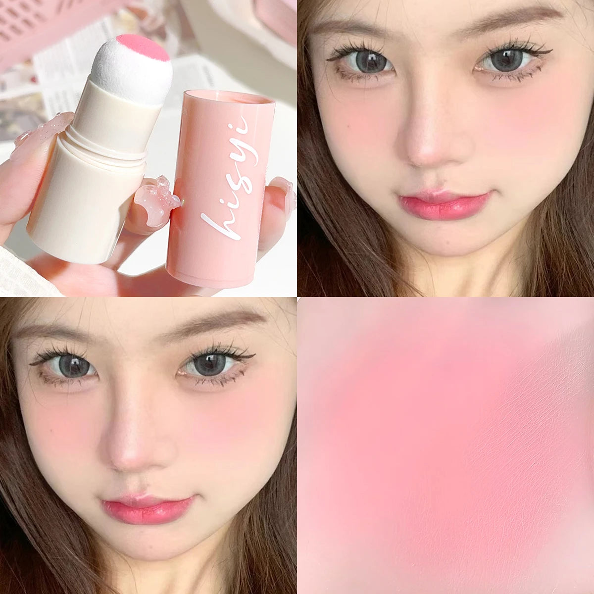 HISYI Yunrou Soft Fog Blush Stick - Energetic and Bouncy, Korean Style, Brightening, Dual-Use for Lips and Cheeks- shipping free worldwide