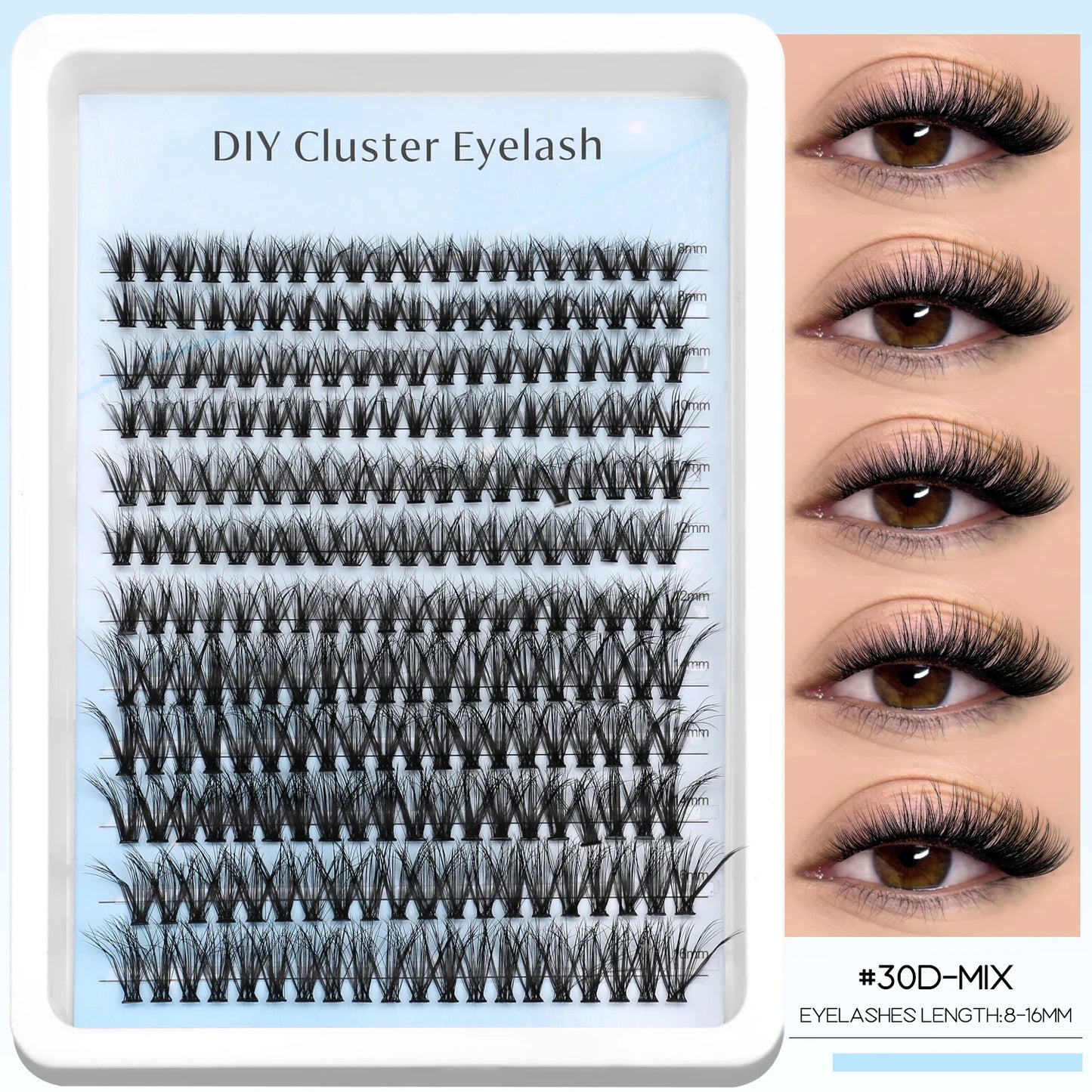 GROINNEYA Lashes Clusters Faux Mink Lashes Eyelash Extension Voluminous Fluffy Wispy Cat Eyelashes Eyelashes Clusters Makeup- free worldwide shipping