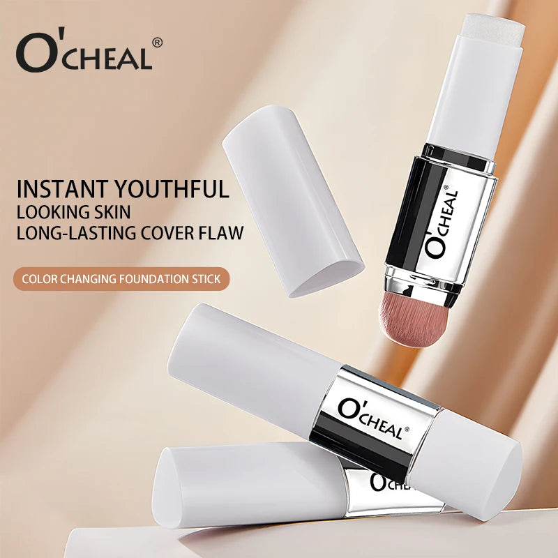 O'CHEAL Temperature Changing Foundation Stick Facial Coverage Blemishes Pores Double-Headed Face Matte Makeup Foundation Cream- free worldwide shipping