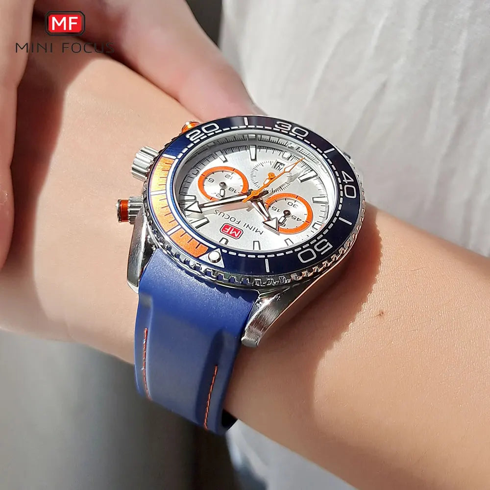 MINI FOCUS Chronograph Quartz Watches for Men Fashion Sport Wristwatch - Shipping free worldwide