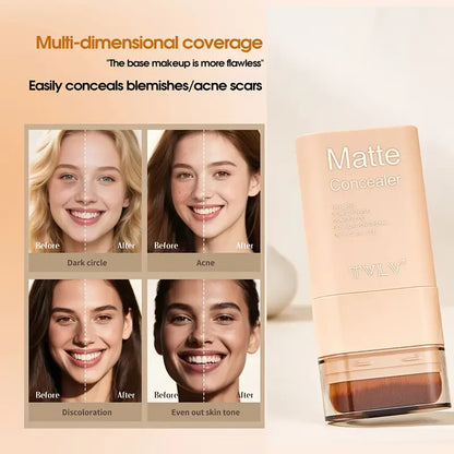 15g 2-in-1 foundation eraser double-ended concealer stick with brush head waterproof, natural makeup, long-lasting cream texture-free worldwide shipping