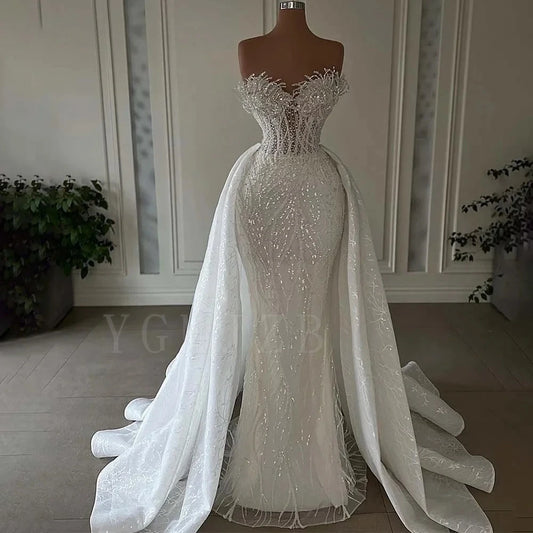 Luxurious Mermaid Wedding Dresses Bridal Dress- Free shipping worldwide
