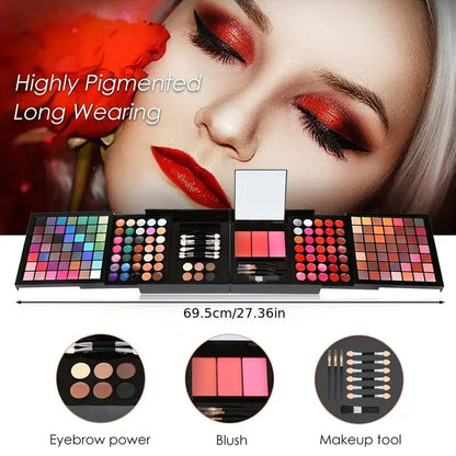177 Color Makeup Set Including Eyeshadow Palette Blush lip Gloss Concealer,-All-in-one Women's Makeup et,Complete Set with Mirror-free worldwide shipping