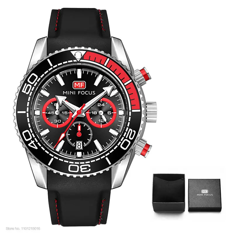 MINI FOCUS Chronograph Quartz Watches for Men Fashion Sport Wristwatch - Shipping free worldwide