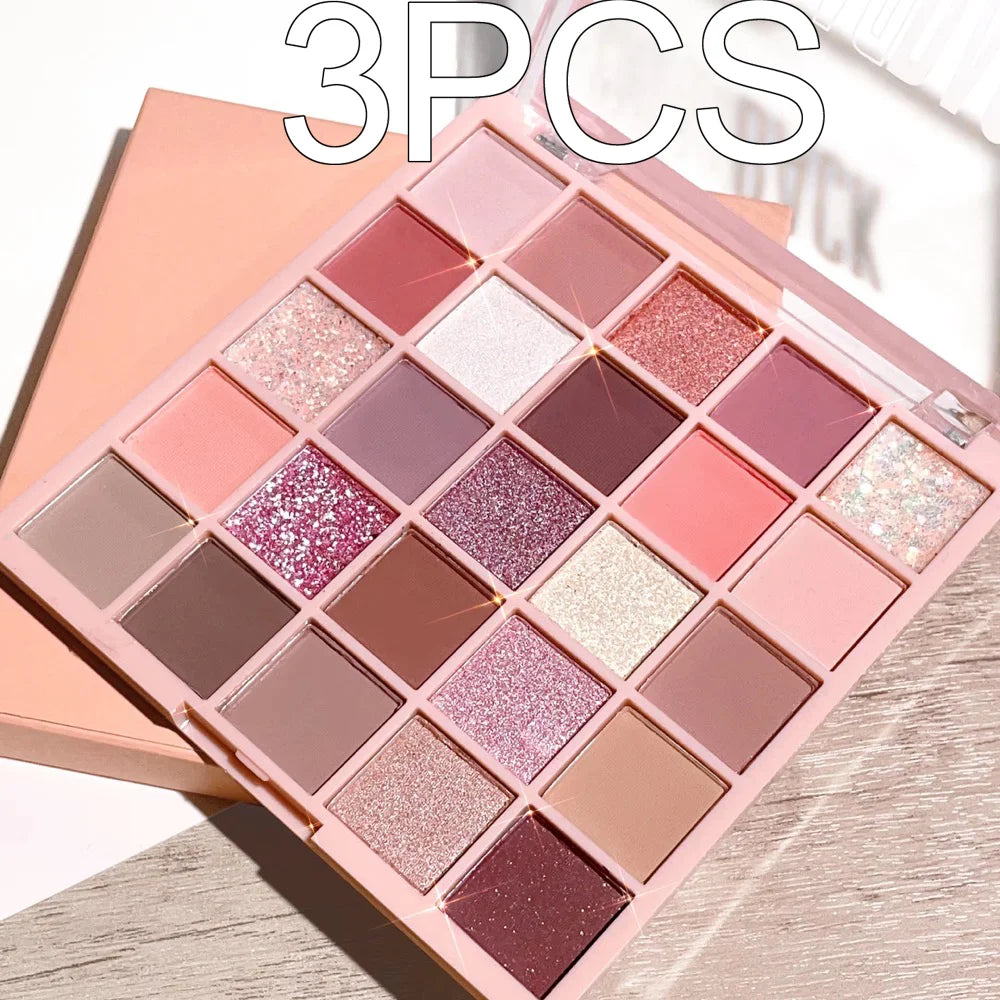 25-color eye shadow tray, oatmeal milk tea tray, sparkling powder, pearl sequins, gentle orange brown, affordable eye shadow- free worldwide shipping