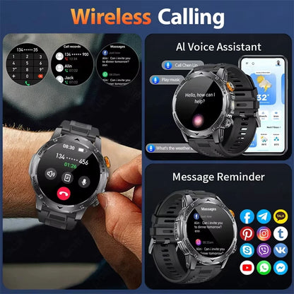 1000mAh Super Capacity Battery Adult Men Smart Watch 1.7-inch Large Screen Bluetooth Call IP68 Waterproof SmartWatch Sports - Free shipping worldwide