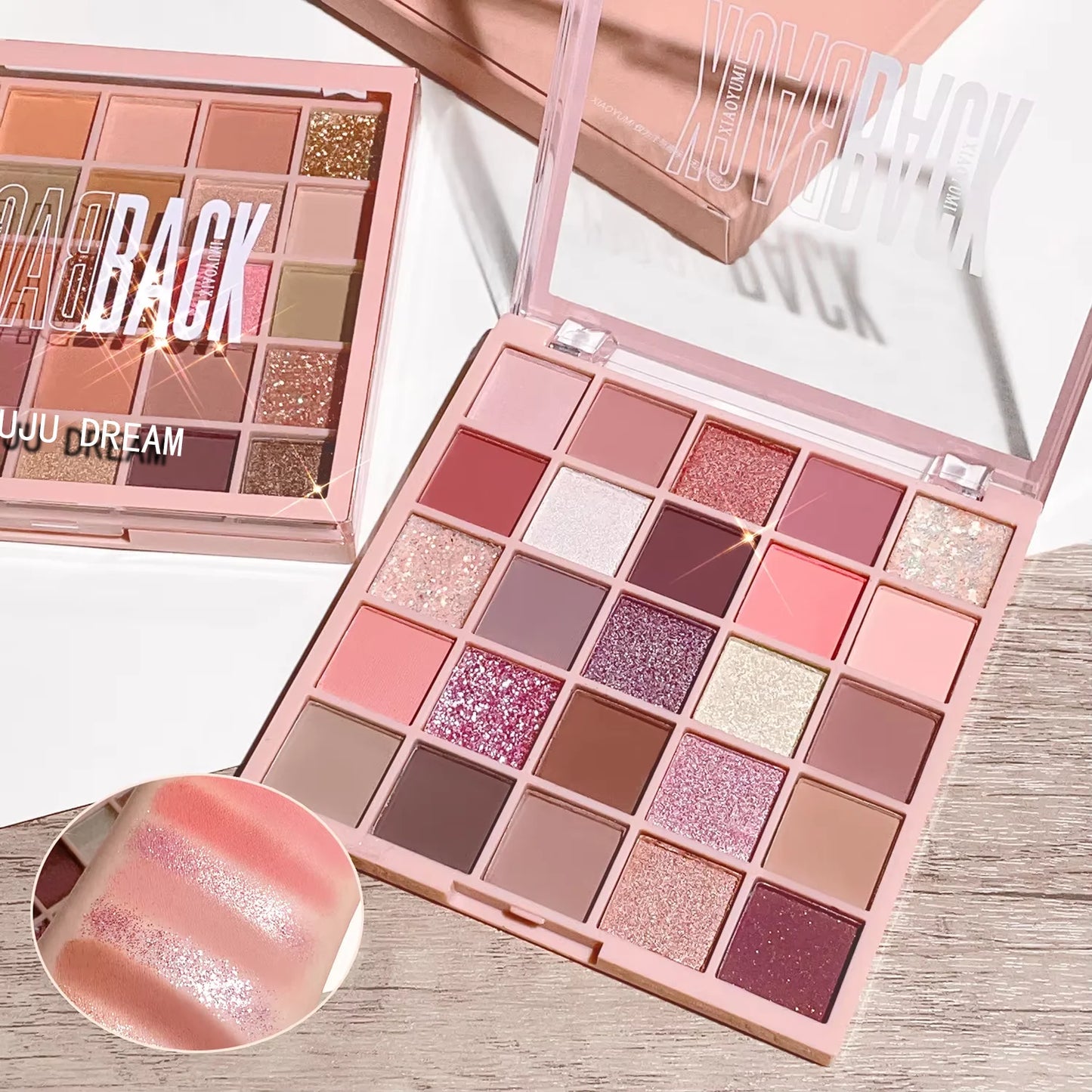 25-color eye shadow tray, oatmeal milk tea tray, sparkling powder, pearl sequins, gentle orange brown, affordable eye shadow- free worldwide shipping