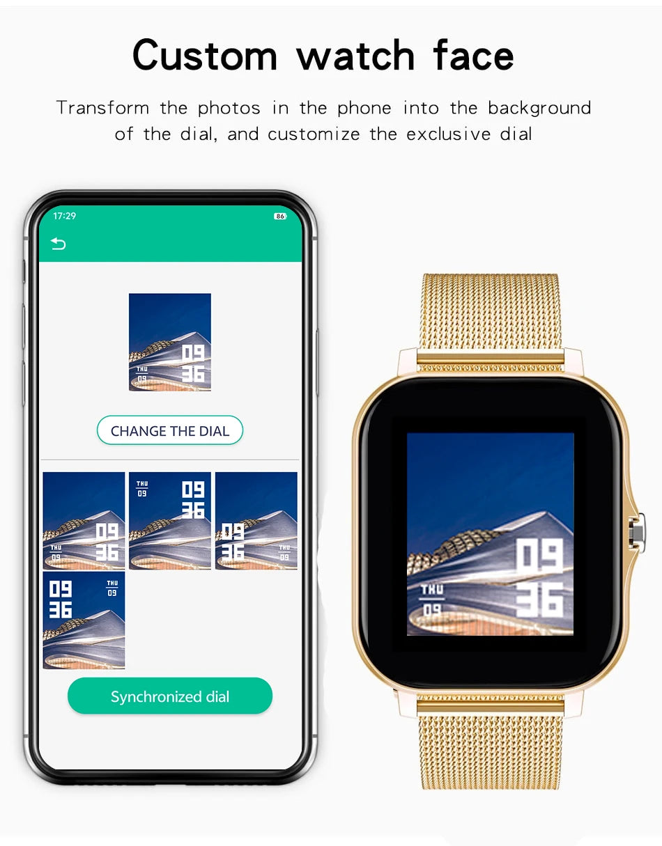 Smart Watch Android Phone 1.44'' Inch Color Screen Bluetooth Call Blood Oxygen/Pressure Monitoring Smart Watch Women Men- free worldwide shipping