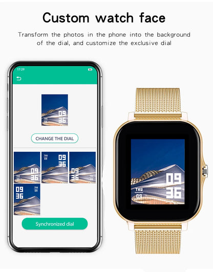 Smart Watch Android Phone 1.44'' Inch Color Screen Bluetooth Call Blood Oxygen/Pressure Monitoring Smart Watch Women Men- free worldwide shipping