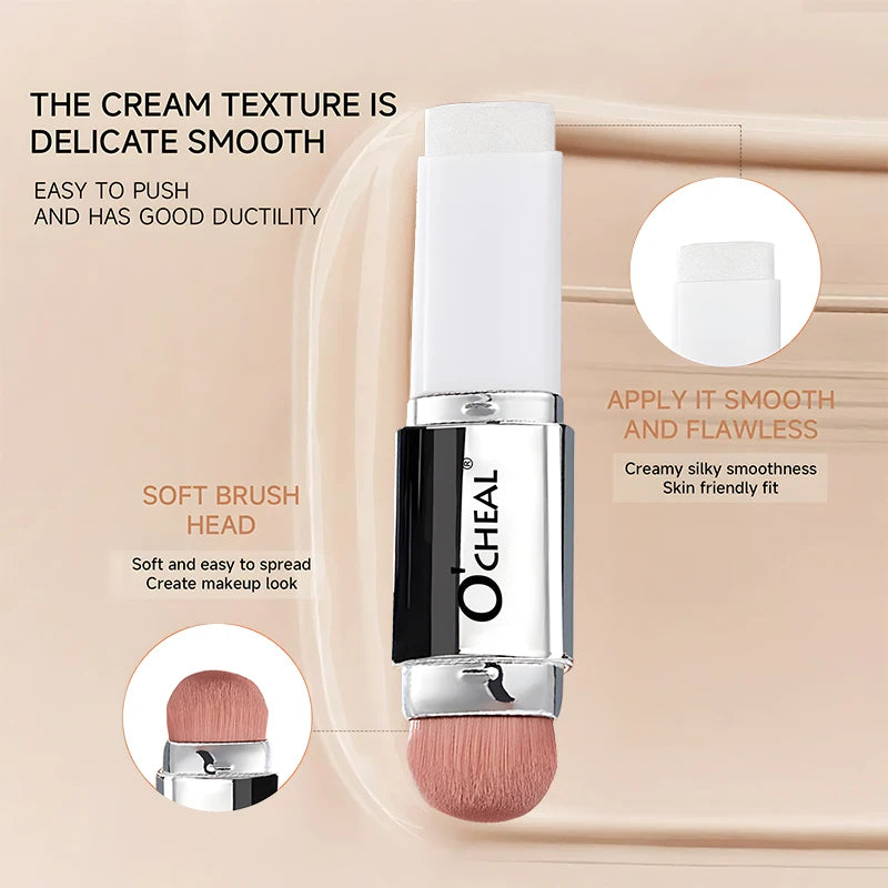 O'CHEAL Temperature Changing Foundation Stick Facial Coverage Blemishes Pores Double-Headed Face Matte Makeup Foundation Cream- free worldwide shipping