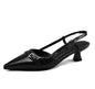 Dress Shoes Patent Leather Slip on Pointed Toe Sandals Buckle Slingbacks - Free worldwide shipping