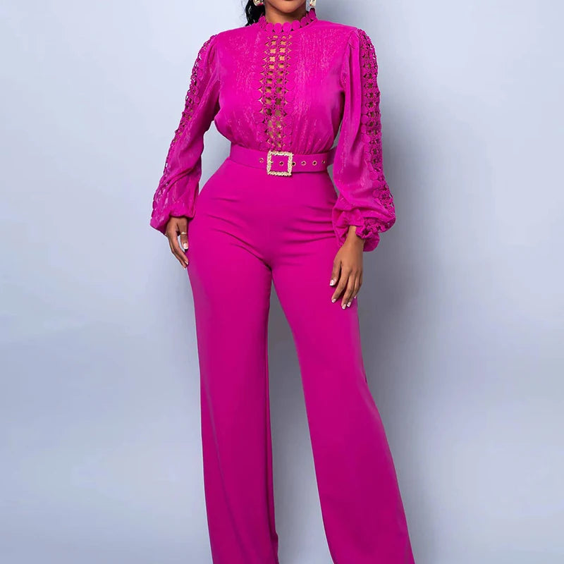 Women Simple High Waist Commute Rompers- free worldwide shipping