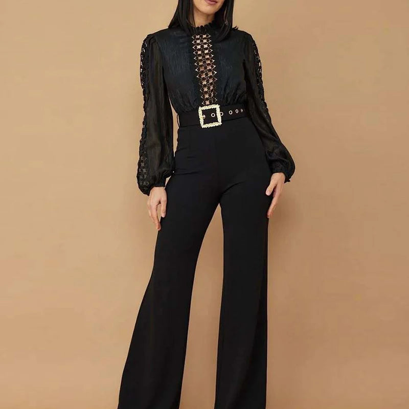 Women Simple High Waist Commute Rompers- free worldwide shipping