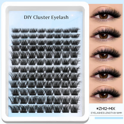 GROINNEYA Lashes Clusters Faux Mink Lashes Eyelash Extension Voluminous Fluffy Wispy Cat Eyelashes Eyelashes Clusters Makeup- free worldwide shipping