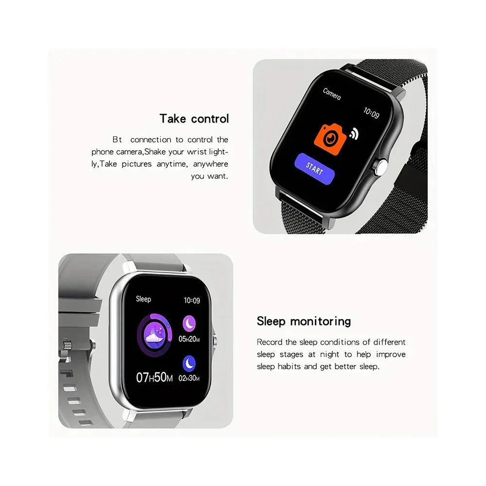 Smart Watch Android Phone 1.44'' Inch Color Screen Bluetooth Call Blood Oxygen/Pressure Monitoring Smart Watch Women Men- free worldwide shipping