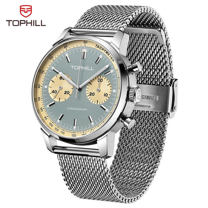 TOPHILL Chronograph Watch Pilot Watch Seagull 1963 Watch  ST19 Movement Sapphire Crystal  Military Limited