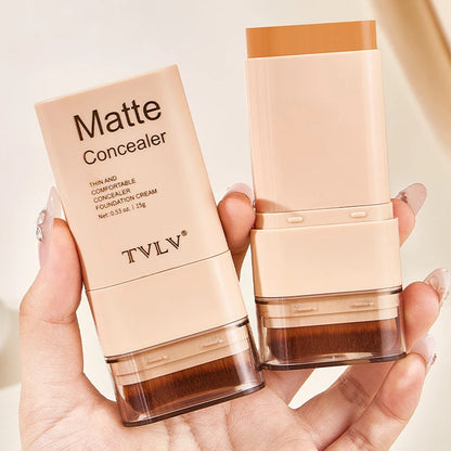 15g 2-in-1 foundation eraser double-ended concealer stick with brush head waterproof, natural makeup, long-lasting cream texture-free worldwide shipping