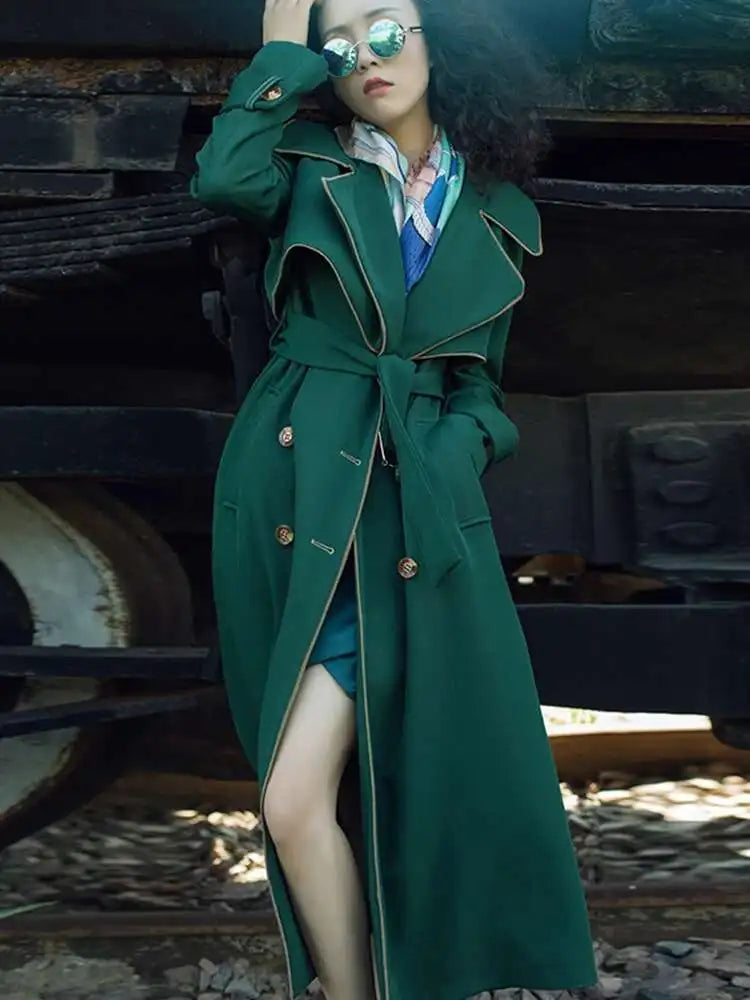 Long Coat Trench for spring season free shipping worldwide