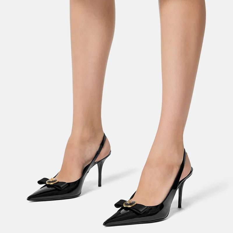 High Heels Women's Thin Heels Pointed French Temperament Bow Light Mouth - Free worldwide Shipping