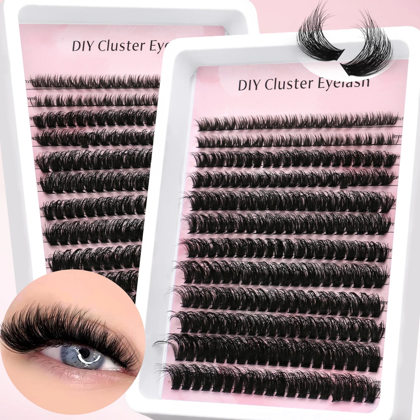 GROINNEYA Lashes Clusters Faux Mink Lashes Eyelash Extension Voluminous Fluffy Wispy Cat Eyelashes Eyelashes Clusters Makeup- free worldwide shipping