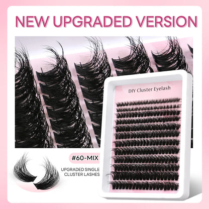 GROINNEYA Lashes Clusters Faux Mink Lashes Eyelash Extension Voluminous Fluffy Wispy Cat Eyelashes Eyelashes Clusters Makeup- free worldwide shipping