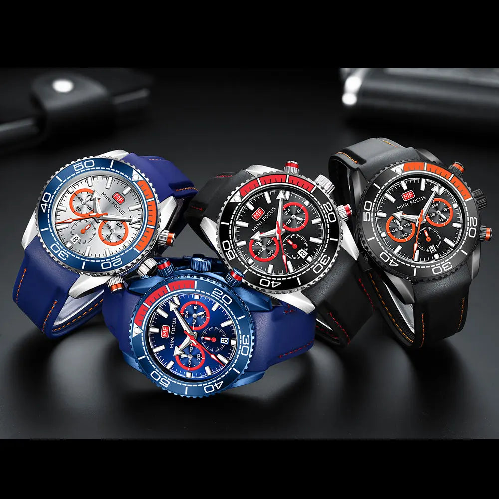 MINI FOCUS Chronograph Quartz Watches for Men Fashion Sport Wristwatch - Shipping free worldwide
