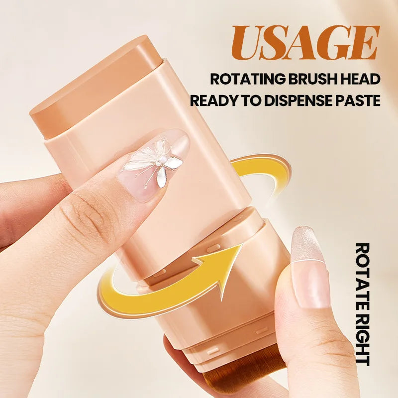 15g 2-in-1 foundation eraser double-ended concealer stick with brush head waterproof, natural makeup, long-lasting cream texture-free worldwide shipping