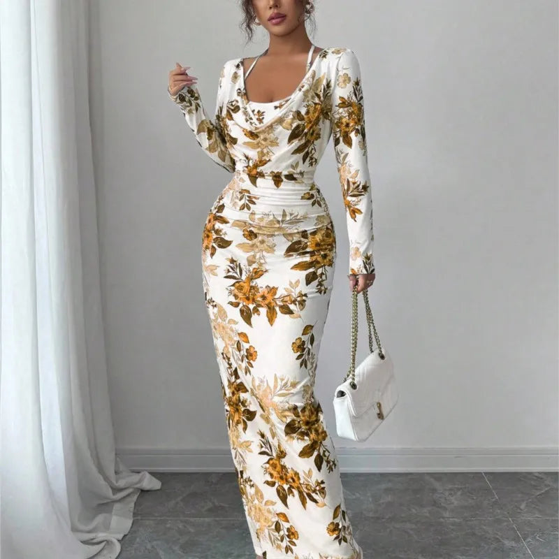 Autumn New Printed Long dresses- Shipping free worldwide