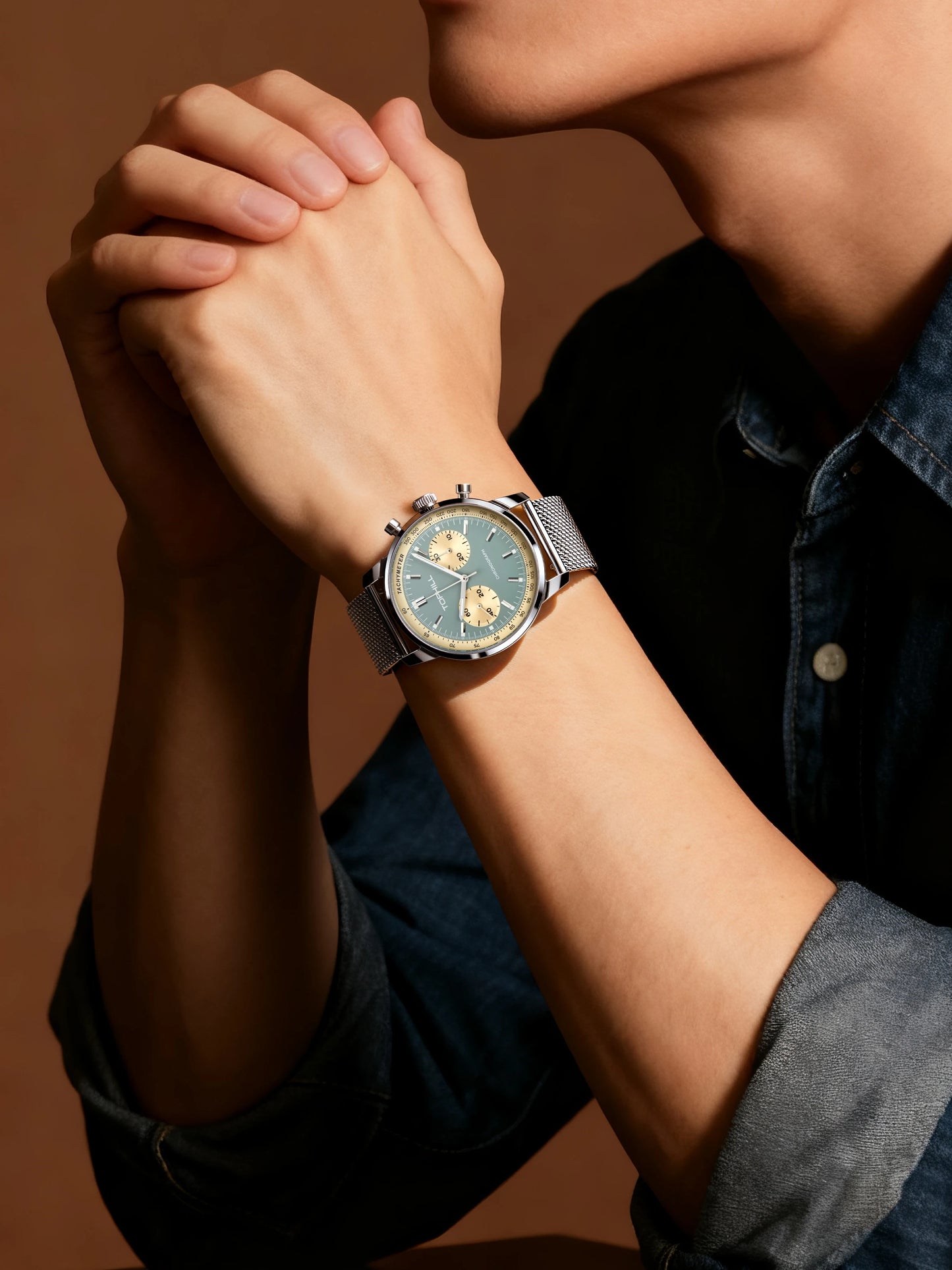 TOPHILL Chronograph Watch Pilot Watch Seagull 1963 Watch  ST19 Movement Sapphire Crystal  Military Limited